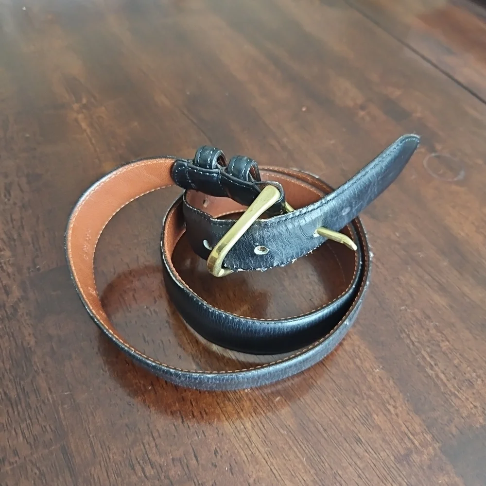 Vintage Coach Black Leather Belt 1